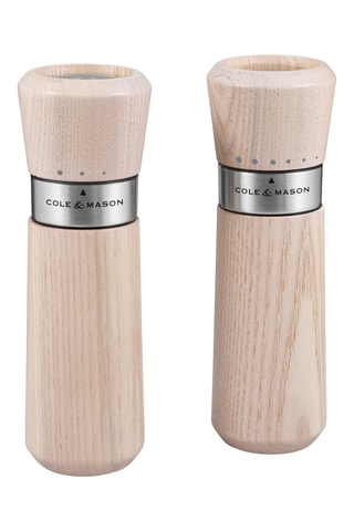 Molinillo de sal y molinillo de pimienta de madera y acero inoxidable Lyndhurst