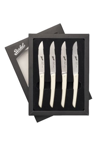 4 cuchillos chuleteros de acero inoxidable - 11 cm