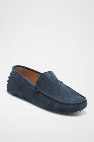 Mocassins en croûte de cuir Lenny - Bleu