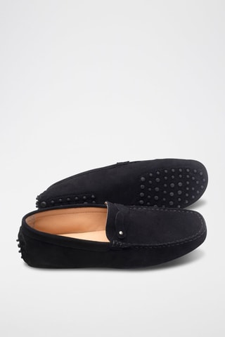 Mocassins en croûte de cuir Alan - Noir