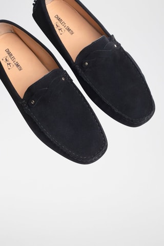 Mocassins en croûte de cuir Alan - Noir