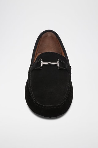 Mocassins en croûte de cuir Edwin - Noir