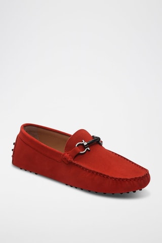 Mocassins en croûte de cuir Trenton - Rouge