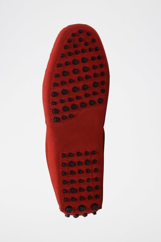 Mocassins en croûte de cuir Trenton - Rouge