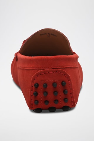 Mocassins en croûte de cuir Trenton - Rouge