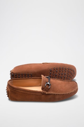 Mocassins en croûte de cuir Trenton - Marron