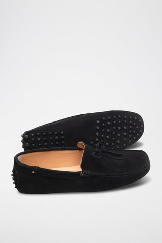 Mocassins en croûte de cuir Andy - Noir