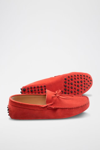 Mocassins en nubuck Johnny - Rouge