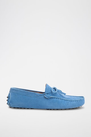 Mocassins en croûte de cuir Johnny - Bleu
