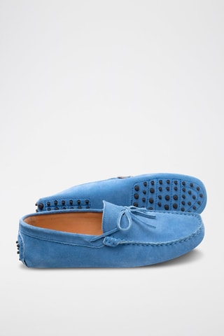 Mocassins en croûte de cuir Johnny - Bleu