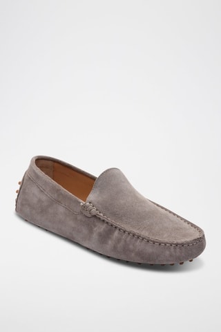 Mocassins en croûte de cuir Lenny - Gris