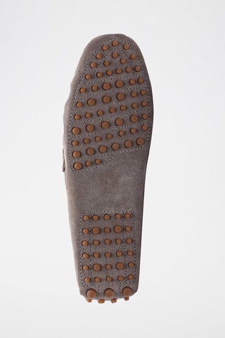 Mocassins en croûte de cuir Lenny - Gris