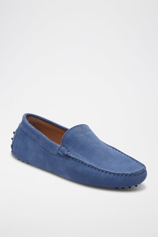 Mocassins en croûte de cuir Lenny - Bleu
