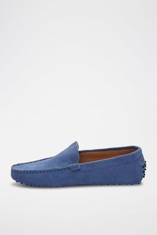 Mocassins en croûte de cuir Lenny - Bleu