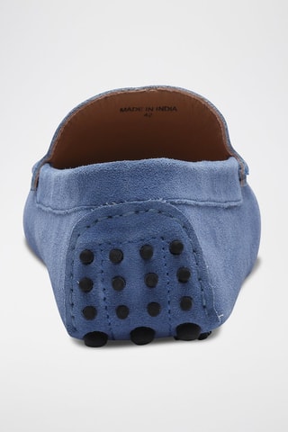 Mocassins en croûte de cuir Lenny - Bleu