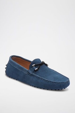 Mocassins en croûte de cuir Tom - Bleu