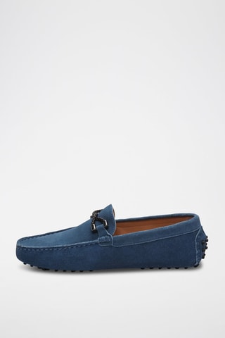 Mocassins en croûte de cuir Tom - Bleu