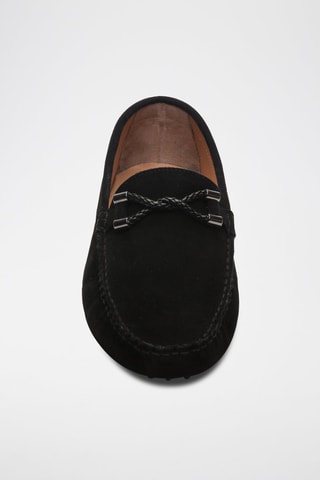 Mocassins en croûte de cuir Tom - Noir