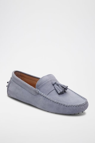 Mocassins en nubuck Earl - Argenté et bleu