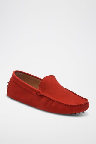 Mocassins en nubuck Lenny - Rouge