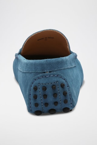 Mocassins en croûte de cuir Cole - Bleu
