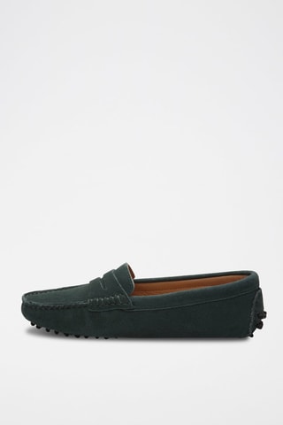 Mocassins en nubuck - Vert