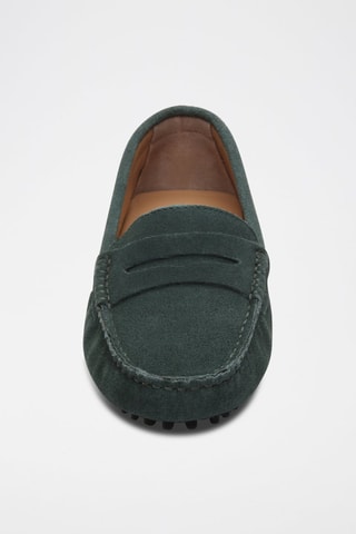 Mocassins en nubuck - Vert