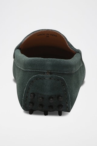 Mocassins en nubuck - Vert