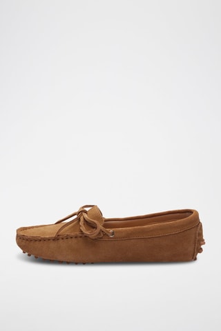 Mocassins en croûte de cuir Newton - Marron