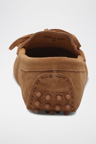 Mocassins en croûte de cuir Newton - Marron