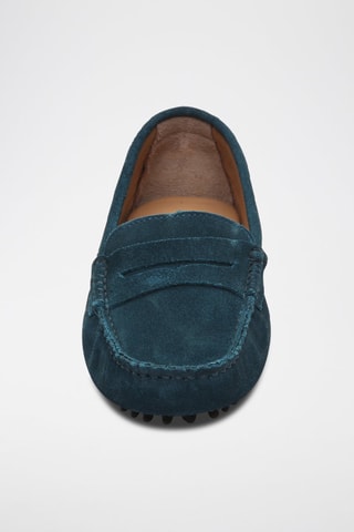 Mocassins en croûte de cuir Thandie - Bleu