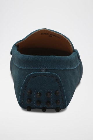 Mocassins en croûte de cuir Thandie - Bleu