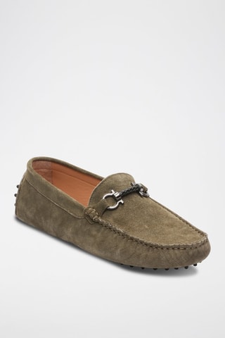 Mocassins en nubuck - Vert