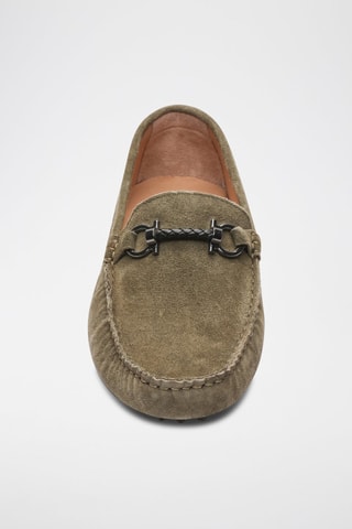 Mocassins en nubuck - Vert