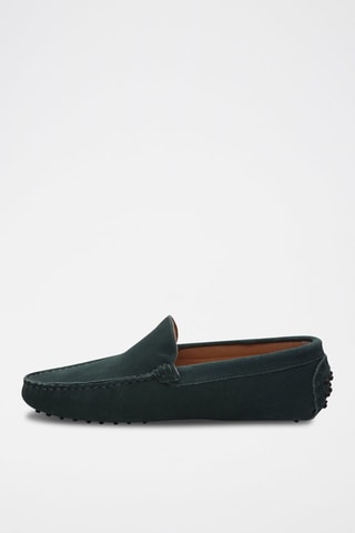 Mocassins en nubuck - Vert
