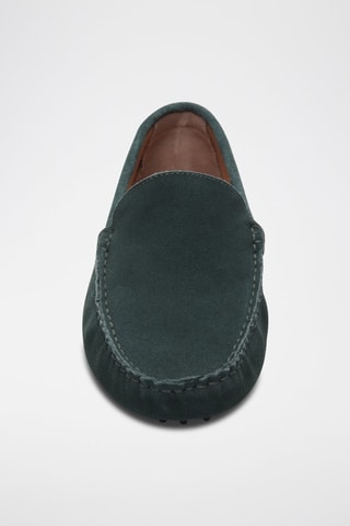 Mocassins en nubuck - Vert
