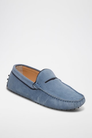 Mocassins en croûte de cuir Lodrick - Bleu