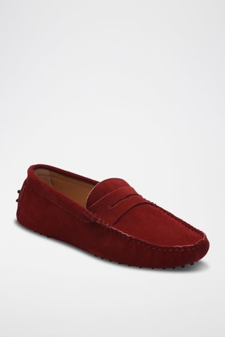 Mocassins en croûte de cuir Cole - Rouge