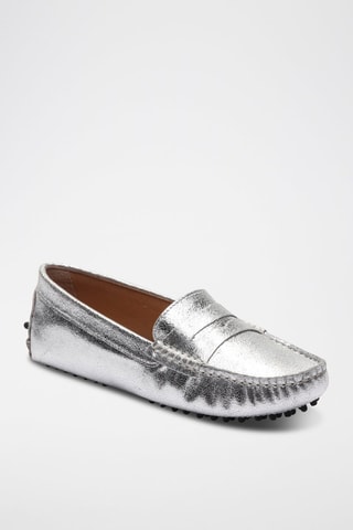 Mocassins en cuir Thandie - Argenté