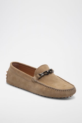 Mocassins en croûte de cuir Jace - Beige