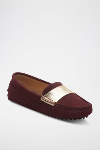 Mocassins en nubuck Meloa et doré - Violet et doré