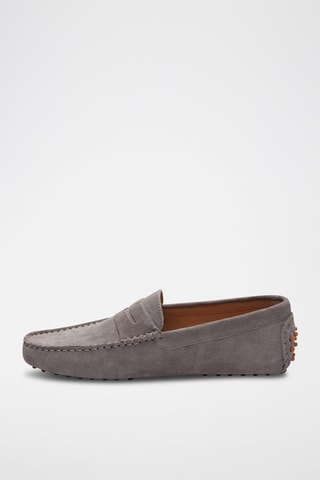 Mocassins en croûte de cuir Cole - Gris