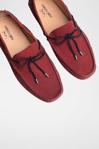 Mocassins en croûte de cuir Butler - Rouge