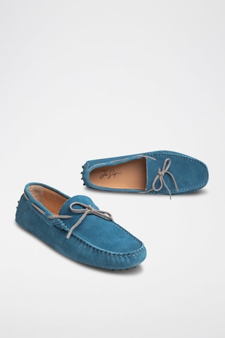 Mocassins en nubuck Cornwall - Bleu et gris