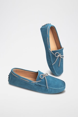 Mocassins en nubuck Cornwall - Bleu et gris