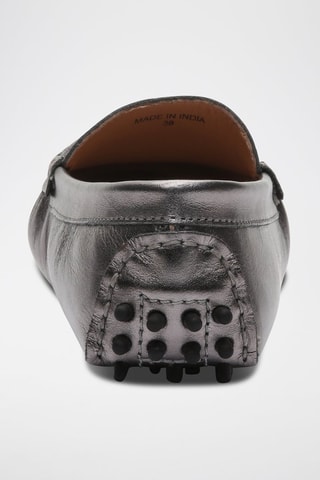 Mocassins en cuir nappa Thandie - Argenté