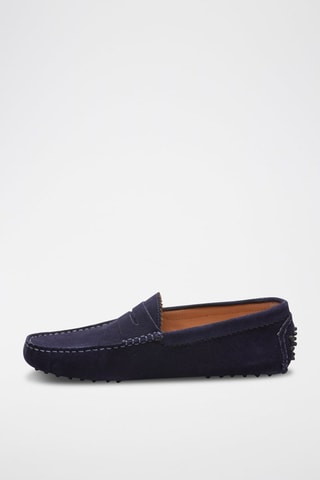 Mocassins en nubuck Lew - Bleu