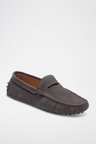 Mocassins en croûte de cuir Darren - Gris