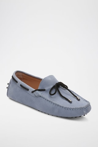 Mocassins en nubuck York - Noir et bleu