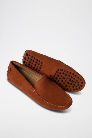 Mocassins en croûte de cuir Lenny - Marron